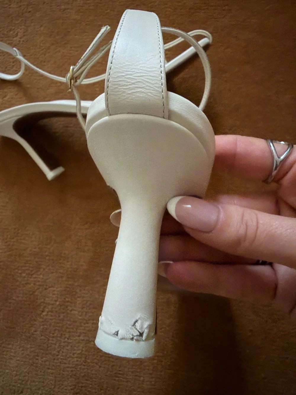Neous White Ankle Strap Sandals - Picture 4 of 10